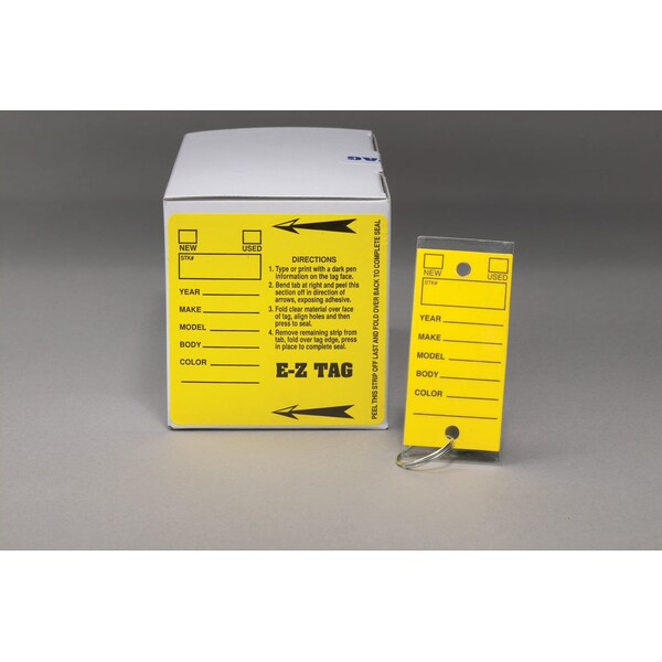 Car Dealer Depot Tag SelfLaminating Key Tags (250 Per Box) Yellow Pk